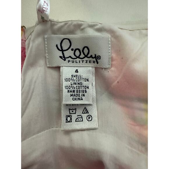 Lilly Pulitzer Vtg 4 Gweneth Madras Plaid Strapless Dress Smocked Coastal Preppy - Picture 4 of 11